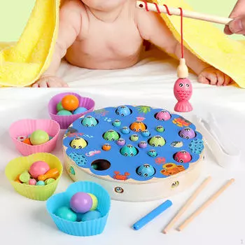 Деревянная игра «Рыбалка» Дошкольное образование Подарок на день рождения для детей 36 лет