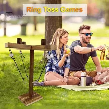 Деревянная игра с метанием колец для взрослых, игра с крючками и кольцами, настольная деревянная игра для семейного отдыха, бара, вечеринки во дворе B