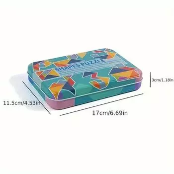 Деревянная игра «Танграм», обучающая игрушка Монтессори, предоставляет детям инструменты для обучения математике и геометрии.