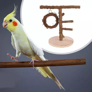 Деревянная игровая площадка для птиц Деревянный насест Тренажерный зал Жевательная игровая стойка с несколькими ветками для попугаев Ара