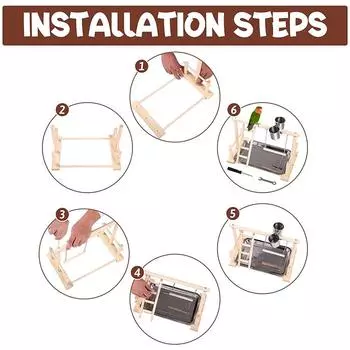 Деревянная игровая площадка для птиц, игровая площадка для попугаев с кормушками, лестницей, универсальными игрушками-качелями для упражнений 1