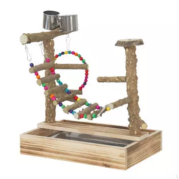 Деревянная игровая площадка для птиц, насест, тренажерный зал, игрушка для лазания по лестнице, игровой стенд, активность