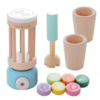 Деревянная игрушка Daiwa Juicer Mixer Set Play House Play Set Play House Mixer Juice Smoothie Деревянная игрушка Play Kitchen Food Set (синий)