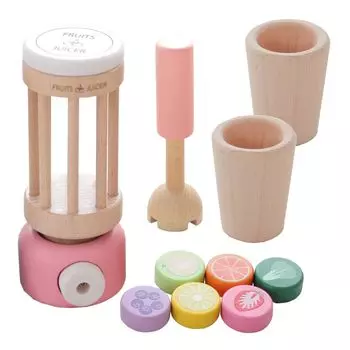 Деревянная игрушка Daiwa Juicer Mixer Set Play House Play Set Play House Mixer Juice Smoothie Деревянная игрушка Play Kitchen Food Set (розовый) розовый