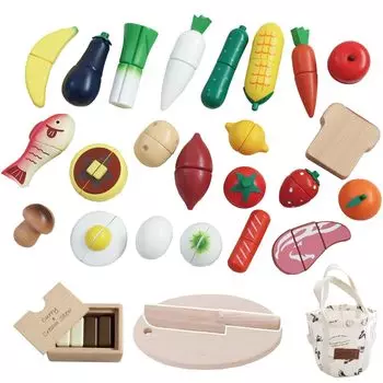 Деревянная игрушка Daiwa Магнит Ингредиенты Полный набор Сумка для хранения нарезки рагу 23 Магнитных ингредиента Игровой домик Игровой домик Ингредиенты Игровой домик Набор