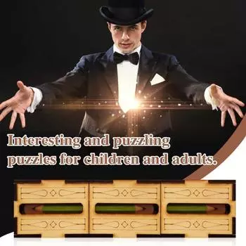 Деревянная игрушка для фокусов, винтажная игрушка-головоломка для фокусов, портативный набор реквизита для фокусов, подарок для детей и взрослых, любителей головоломок A