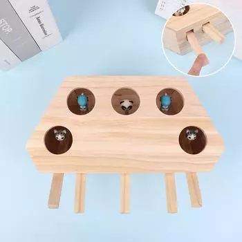 Деревянная игрушка для игры «Бей крота», игрушка для кошек и собак, игра с котенком, интерактивная игрушка, игрушки для дразнения кошек, подарок 1Pc