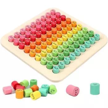 Деревянная игрушка для изучения математики, вычислительная доска 1 x 1, таблица умножения, обучающая игрушка, подарок для детей 22*22*1.5cm