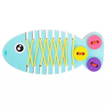 Деревянная игрушка для плетения в виде рыбки: Координация рук и глаз и сенсорные навыки для раннего развития