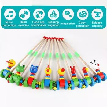 Деревянная игрушка для ползания для малышей Интерактивная игрушка для ходьбы Развивающие игрушки на колесиках для развития детей Игра в догонялки Игрушка для координации движений рук и глаз Ostrich