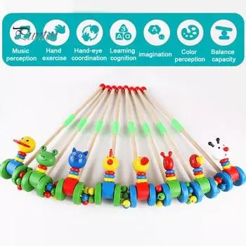 Деревянная игрушка для ползания для малышей Интерактивная игрушка для ходьбы Развивающие игрушки на колесиках для развития детей Игра в догонялки Игрушка для координации движений рук и глаз Chick