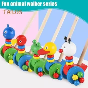 Деревянная игрушка для ползания для малышей Интерактивная игрушка для ходьбы Развивающие игрушки на колесиках для развития детей Игра в догонялки Игрушка для координации движений рук и глаз Ladybug