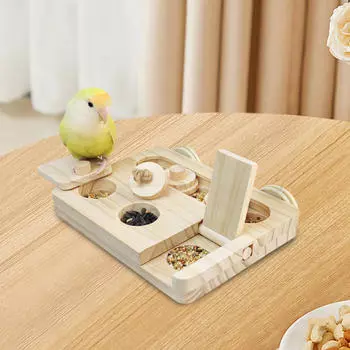 Деревянная игрушка-головоломка для поиска пищи птицами, обучающий попугайчик, дозатор лакомств для морской свинки,
