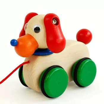 деревянная игрушка-качалка собака японская игрушка фурифури