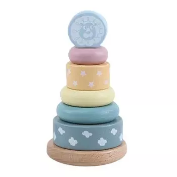 Деревянная игрушка-кольцо для укладки, интерактивные игрушки Монтессори для детей старше 2 лет Rainbow