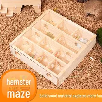 Деревянная игрушка-лабиринт для хомяка с акриловой доской для развития интеллекта Small