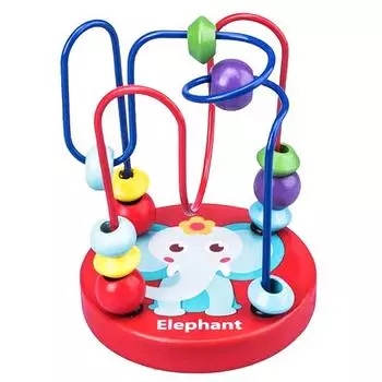 Деревянная игрушка-лабиринт из бисера для малышей, красочная мини-игрушка-лабиринт на роликах, ранняя развивающая игрушка