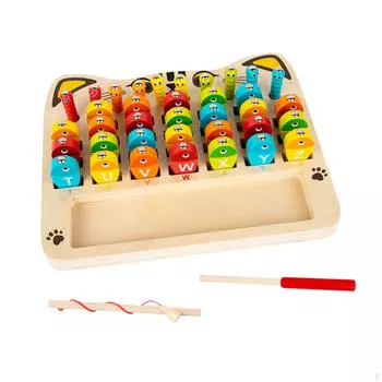 Деревянная игрушка-рыболовная головоломка для детей дошкольного возраста, мальчиков и девочек, алфавит Alphabet