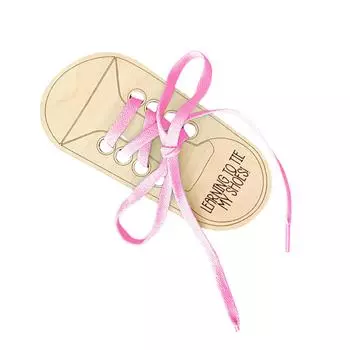 Деревянная игрушка-шнуровка для обуви, тренировочная доска для практики шнурования обуви для детей, для развития координации рук и глаз и мелкой моторики розовый