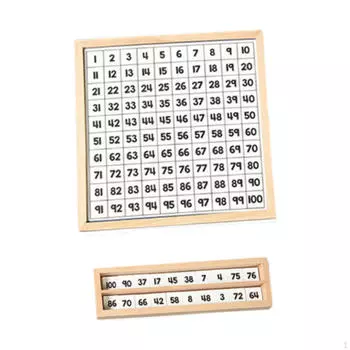 Деревянная игрушка «Сотня» Доска от 1 до 100 Последовательные числа Обучающие занятия Монтессори Математика Счет
