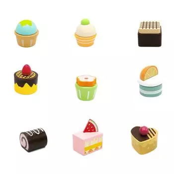 Деревянная имитация кухни ролевые игры игрушки развивающие игрушки для детей девочек мальчиков 9pcs dessert set