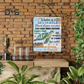 Деревянная картина с черепахой, морская черепаха, настенная художественная картина, современное произведение искусства, гостиная, спальня, ванная комната, домашний офис, подвесное украшение, подвеска A