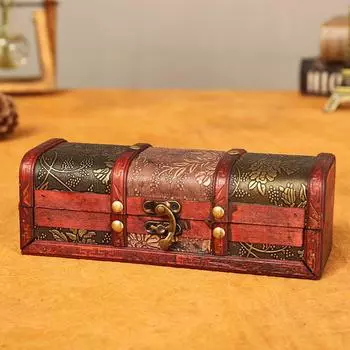 Деревянная классическая коробка для заколок, органайзер для хранения, креативные подарки и декоративный реквизит 22*7.5*7.3cm