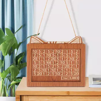 Деревянная копилка для денег со счетчиком для сбережений Can Stored 2000 USD