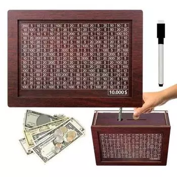 Деревянная копилка для детей, подарок, накопительная коробка, накопитель денег со счетчиком B