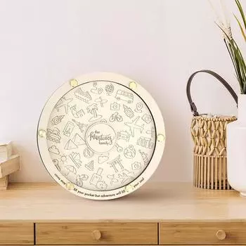 Деревянная копилка для хранения памятных монет, подарок любителям путешествий, ящик для хранения монет S