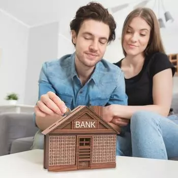 Деревянная копилка для многоквартирного дома, полка для спальни, стол, друг, простая коробка, новый день рождения, деньги, поделки, установка, украшение, подарок на год M3C3