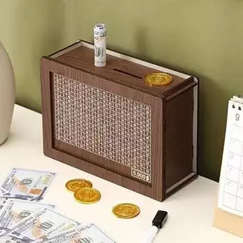 Деревянная копилка евро, долларов США одноразовая декоративная натуральная деревянная копилка ручной работы со счетчиком денег копилка