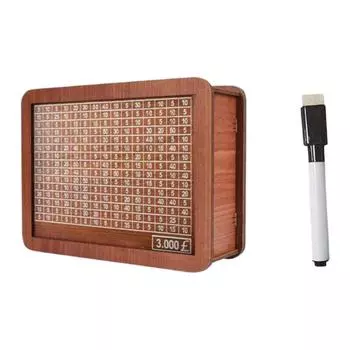 Деревянная копилка с целевым местом для денег, коробка для сбережений со счетчиком для взрослых и детей 3000 Euros