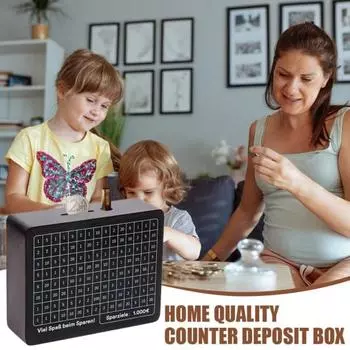 Деревянная копилка с евро-целью, наклейкой, маркером, большой емкостью, копилка, контейнер для монет, денег, для детей и взрослых, кейс для сбережений денег, банка