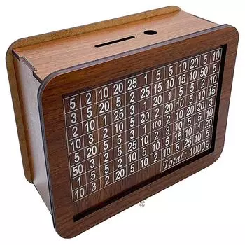 Деревянная копилка с маркером-счетчиком, винтажная копилка с цифрами, контейнер для монет и денег, коробка для решения проблем экономии денег