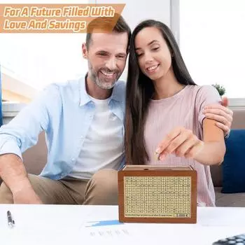 Деревянная копилка с наклейкой-счетчиком, большой емкости, копилка для монет и денег, детский контейнер