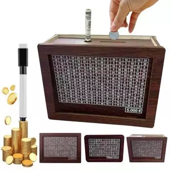 Деревянная копилка со счетчиком 1000/2000/3000/5000/10000 евро копилка для монет и денег контейнер A