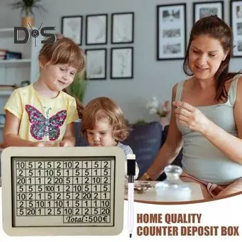 Деревянная копилка со счетчиком 500/1000/2000/3000/5000/10000 евро Копилка Контейнер для монет для денег Дети Взрослые Чехол для экономии денег Банка Рождественский подарок A