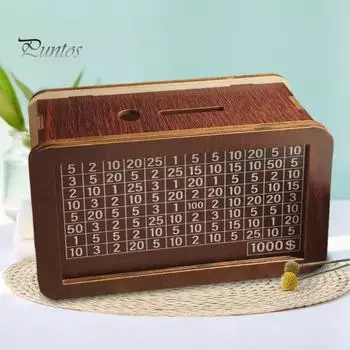 Деревянная копилка со счетчиком маркером 1000/3000/10000 долларов США копилка для монет денежный контейнер для детей и взрослых накопительный кейс банка 1pc