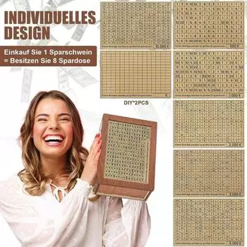 Деревянная копилка со счетчиком, наклейка с целевым номером, большая емкость, копилка, контейнер для монет, контейнер для денег для детей, взрослых, экономия денег, банка, рождественский подарок Sets