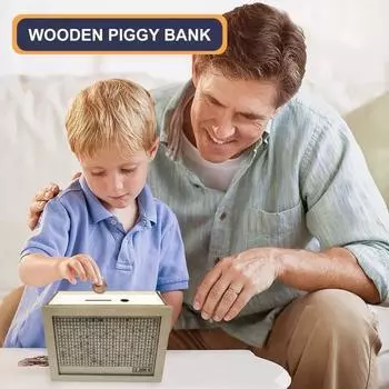 Деревянная копилка со счетчиком наличных, копилка, монета 500/1000/2000/3000/5000/10000, контейнер для детей и взрослых A