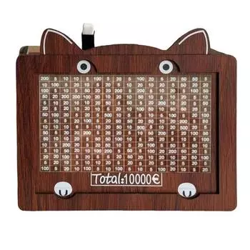 Деревянная копилка Yousheng Cat Ear со счетчиком 1000//5000/10000 евро, копилка, контейнер для монет и денег, для детей и взрослых, кейс для сбережений A