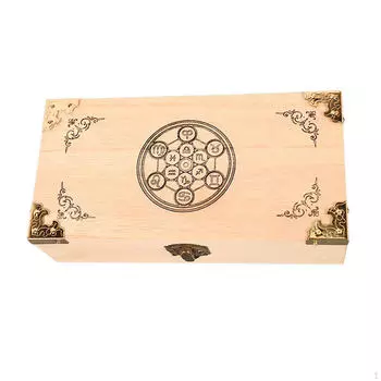 Деревянная коробка для хранения карточек, декоративный сундук для подарков с крышкой, домашний декор, деревянное сокровище Style A