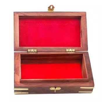 Деревянная коробка для хранения Sheesham 15 см, резная шкатулка для украшений, декоративная подарочная коробка