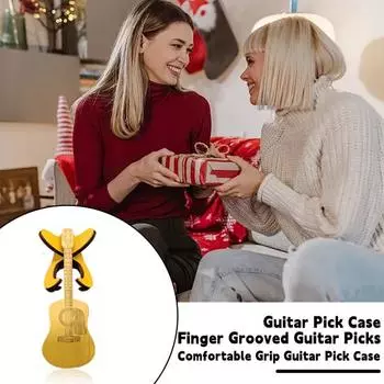 Деревянная коробка для медиаторов для акустической гитары с подставкой, гитарист, музыкант, деревянный чехол для хранения медиаторов с гравировкой, держатель для медиаторов B