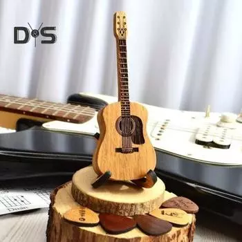 Деревянная коробка для медиаторов с подставкой, коробка для демонстрации медиаторов с 3 шт., настольный футляр для хранения медиаторов, подарок для гитаристов коричневый