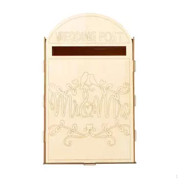 Деревянная коробка для свадебных открыток в деревенском стиле - элегантный держатель конвертов для свадебного душа и приема Style A