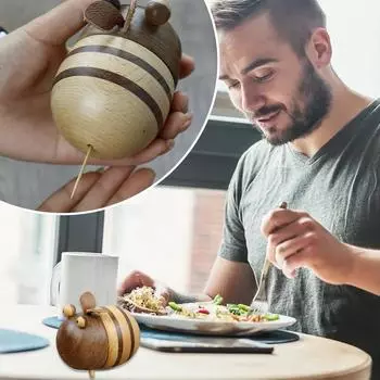 Деревянная коробка для зубочисток в форме пчелы, держатель для зубочисток, большой стол, милая емкость для хранения бутылок, столовая S9W1