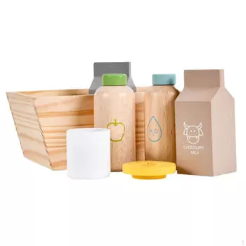 Деревянная коробка Набор для завтрака Обучающая игрушка Кухонные принадлежности Приправа Перец Бутылка style A