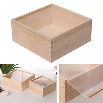 Деревянная коробка, подарок, настольный дисплей для конфет, контейнер для хранения, органайзер для ювелирных изделий 18cmx18cmx8cm
